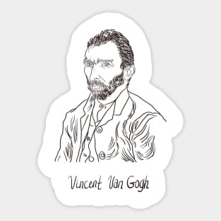 Vincent Van Gogh Self Portrait sketch gift Sticker